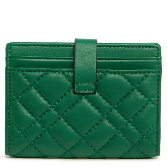 Kurt Geiger London Green Quilted Leather Cardholder - Picture 3 of 4